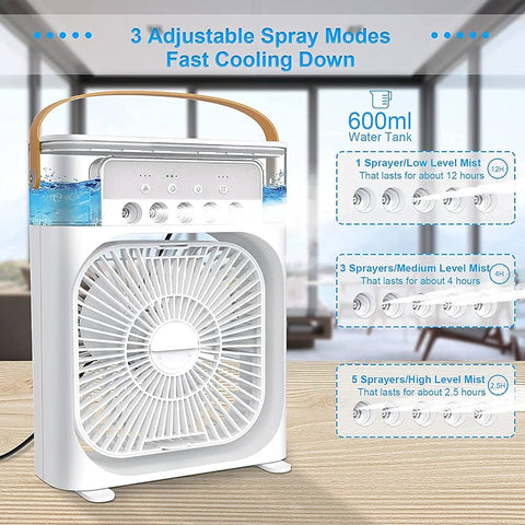 Portable Air Conditioners Cooling Fan | USB electric fan with NIGHT LED LIGHT